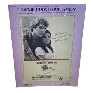 Theme From Love Story Piano Sheet Music Francis Lai 1970 Famous Music Corp.